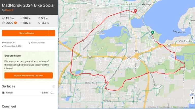 Social Ride on Monday Sep 16, 2024